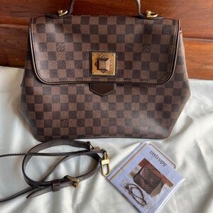 Authentic Louis Vuitton Damier Ebene Bergamo MM